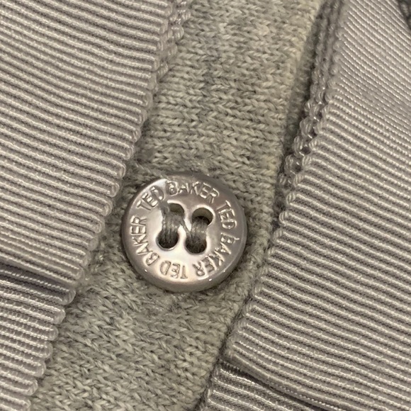 Ted BAKER LONDON Women Marle Grey Yalong Gros Grain Bow Cardigan size 4/US 10 - Picture 11 of 15